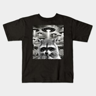 Starry Nights with Raccoons Infuse Extraterrestrial Charm into Every Tee Kids T-Shirt